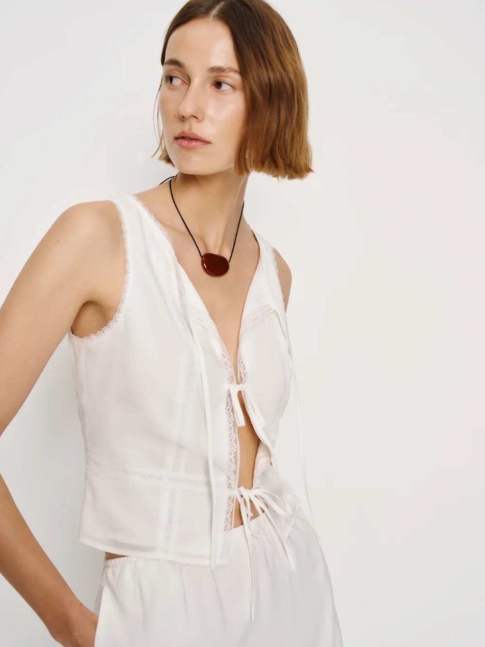 Reformation Ainsley Two Piece Ivory - Size 6